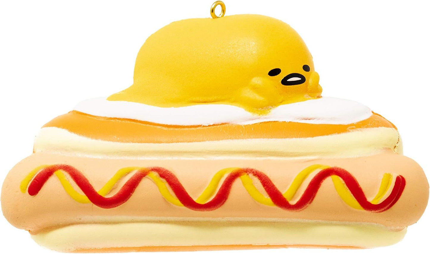 Sanrio Gudetama Lazy Egg Yolk Diner Slow Rising Squishy Toy (Hotdog) for Birthday Gifts, Party Favors, Stress Balls, Play at Home & Relieve Stress with Kawaii Squishies for Kids, Girls, Boys, Adults