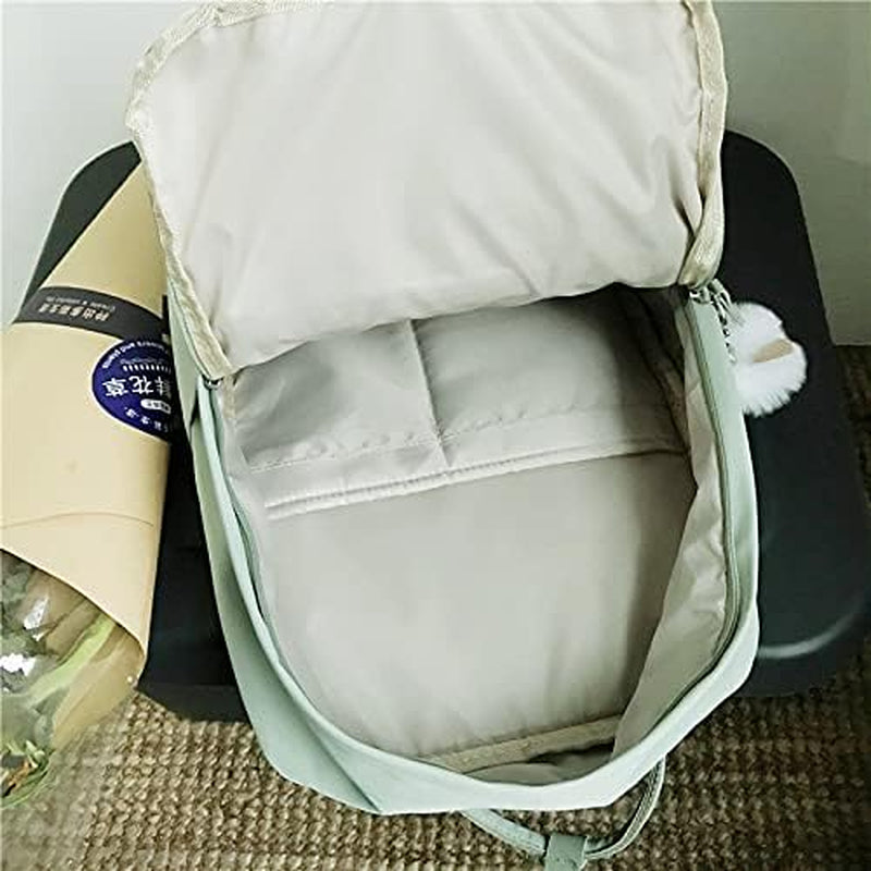 Aesthetic Backpack Cute Kawaii Backpack for School Backpack Cute Aesthetic (Light Green)