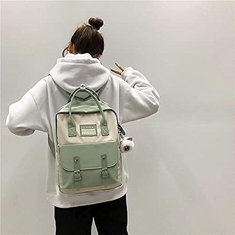 Aesthetic Backpack Cute Kawaii Backpack for School Backpack Cute Aesthetic (Light Green)